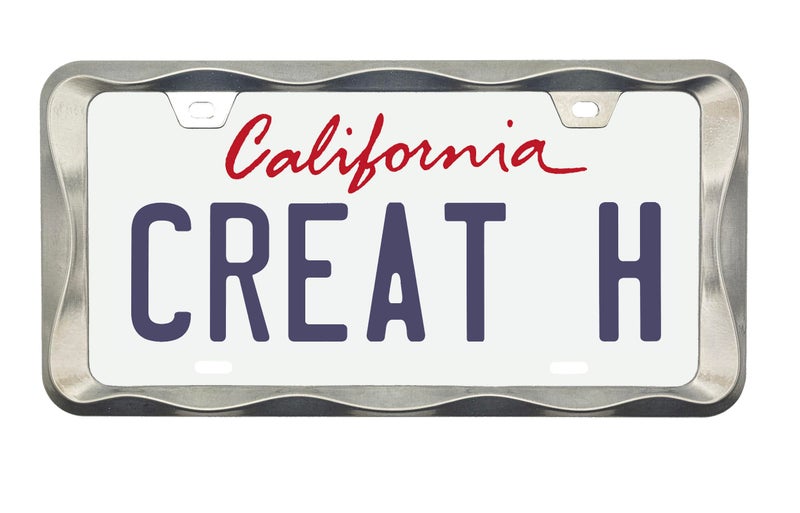 Creathome 3D Curly Wave Pattern Brush Nickel License Plate Frame from Pure Zinc Alloy Metal - Image 1